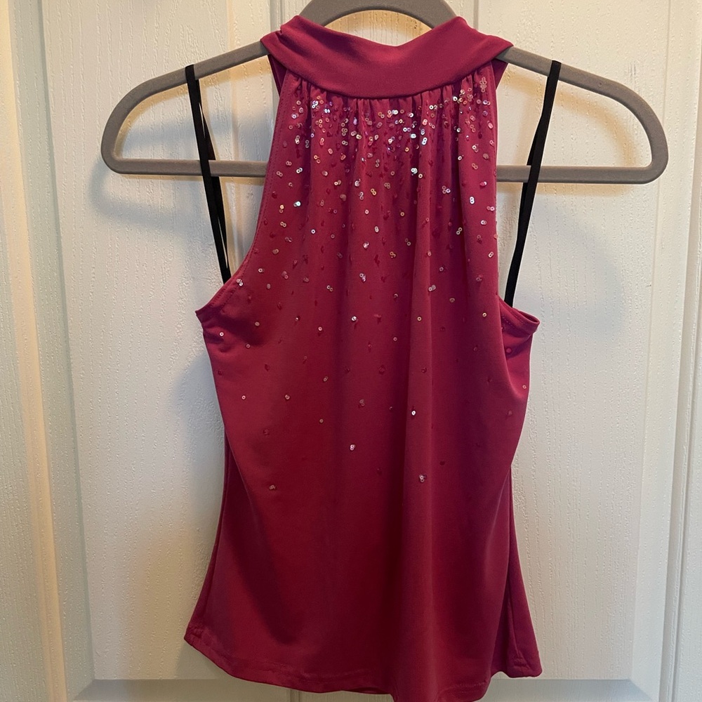 Ally B Red Sequin Backless Tank Top